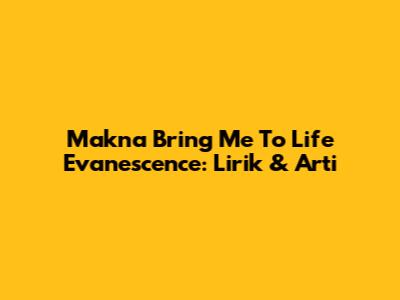 Makna 'Bring Me To Life' Evanescence: Lirik & Arti