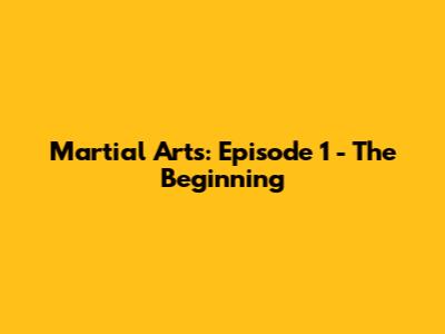 Martial Arts: Episode 1 - The Beginning