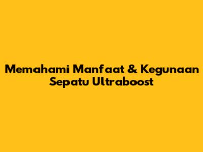Memahami Manfaat & Kegunaan Sepatu Ultraboost