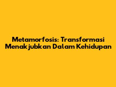 Metamorfosis: Transformasi Menakjubkan Dalam Kehidupan