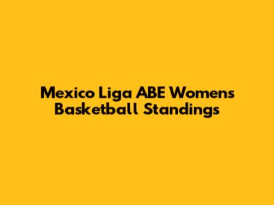 Mexico Liga ABE Women's Basketball Standings
