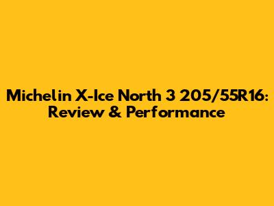 Michelin X-Ice North 3 205/55R16: Review & Performance