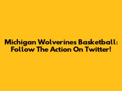Michigan Wolverines Basketball: Follow The Action On Twitter!