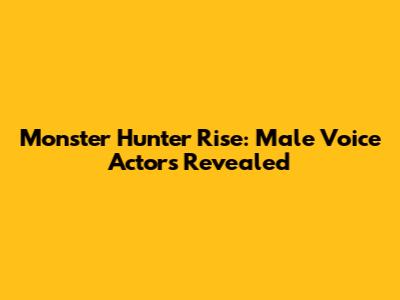 Monster Hunter Rise: Male Voice Actors Revealed