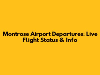 Montrose Airport Departures: Live Flight Status & Info