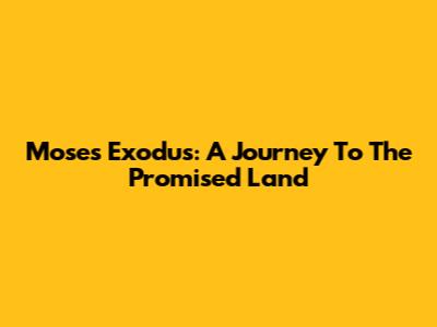 Moses' Exodus: A Journey To The Promised Land