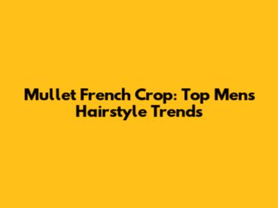 Mullet French Crop: Top Men's Hairstyle Trends