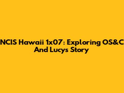 NCIS Hawaii 1x07: Exploring OS&C And Lucy's Story