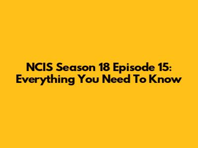 NCIS Season 18 Episode 15: Everything You Need To Know