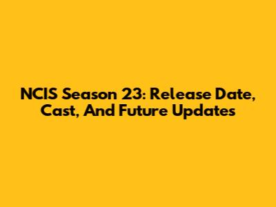 NCIS Season 23: Release Date, Cast, And Future Updates
