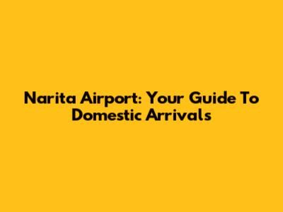Narita Airport: Your Guide To Domestic Arrivals