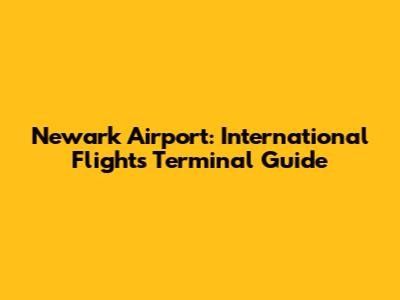 Newark Airport: International Flights Terminal Guide