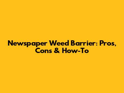 Newspaper Weed Barrier: Pros, Cons & How-To