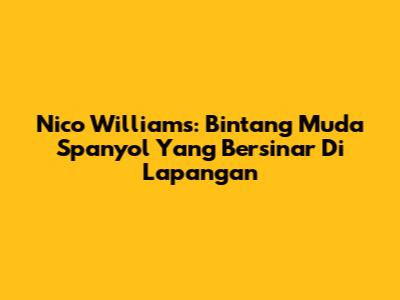 Nico Williams: Bintang Muda Spanyol Yang Bersinar Di Lapangan