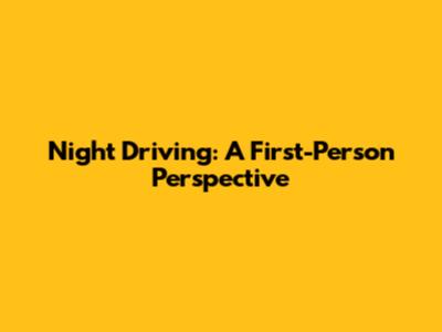 Night Driving: A First-Person Perspective