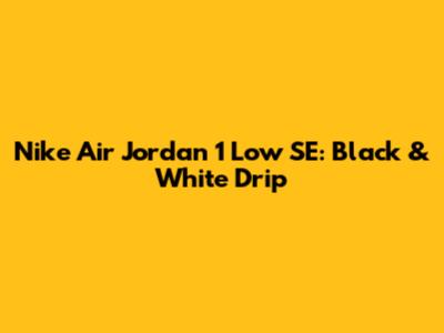 Nike Air Jordan 1 Low SE: Black & White Drip