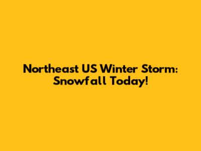Northeast US Winter Storm: Snowfall Today!