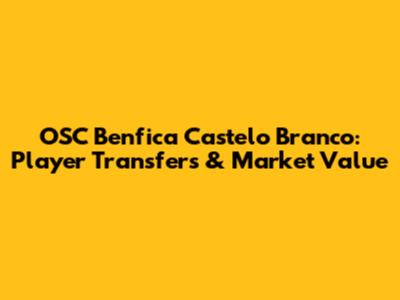 OSC Benfica Castelo Branco: Player Transfers & Market Value