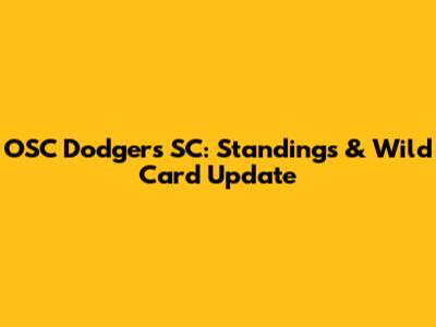 OSC Dodgers SC: Standings & Wild Card Update