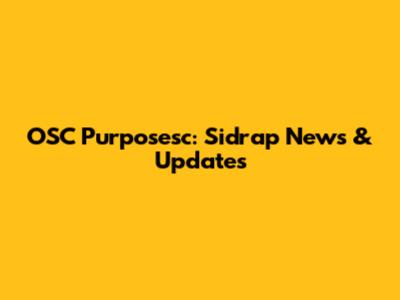 OSC Purposesc: Sidrap News & Updates