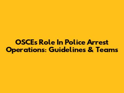 OSCE's Role In Police Arrest Operations: Guidelines & Teams
