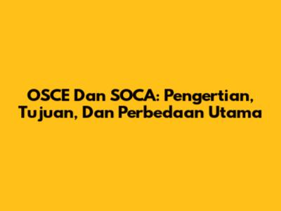 OSCE Dan SOCA: Pengertian, Tujuan, Dan Perbedaan Utama