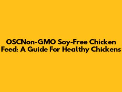 OSCNon-GMO Soy-Free Chicken Feed: A Guide For Healthy Chickens