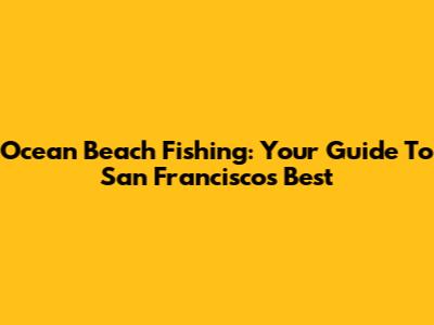 Ocean Beach Fishing: Your Guide To San Francisco's Best