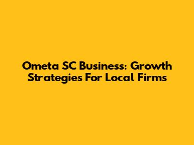 Ometa SC Business: Growth Strategies For Local Firms