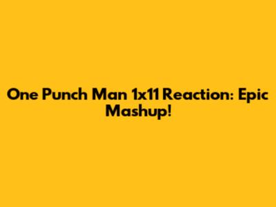 One Punch Man 1x11 Reaction: Epic Mashup!