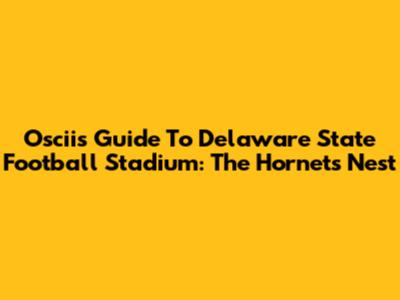 Oscii's Guide To Delaware State Football Stadium: The Hornets' Nest