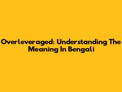 Overleveraged: Understanding The Meaning In Bengali