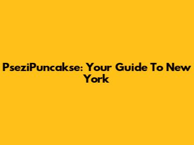 P'seziPuncakse: Your Guide To New York