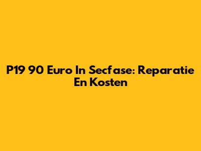 P19 90 Euro In Secfase: Reparatie En Kosten