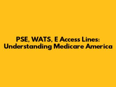 PSE, WATS, E Access Lines: Understanding Medicare America