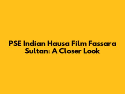 PSE Indian Hausa Film Fassara Sultan: A Closer Look