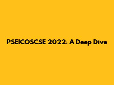 PSEICOSCSE 2022: A Deep Dive