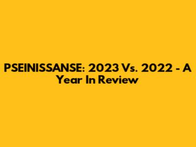 PSEINISSANSE: 2023 Vs. 2022 - A Year In Review