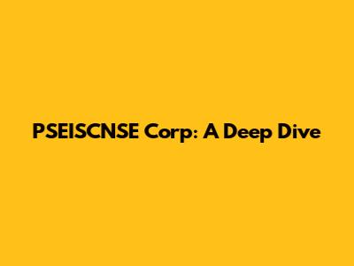 PSEISCNSE Corp: A Deep Dive