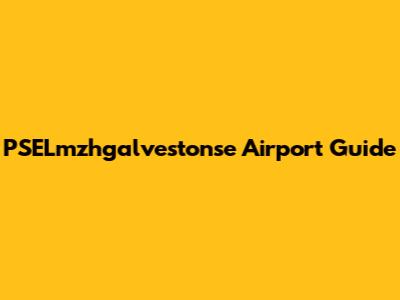 PSELmzhgalvestonse Airport Guide