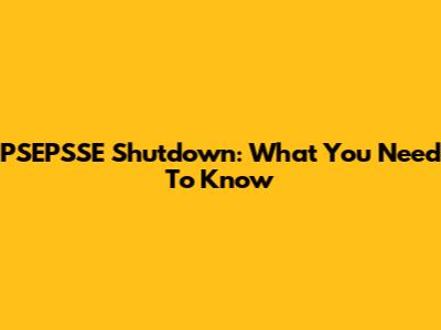 PSEPSSE Shutdown: What You Need To Know