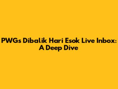 PWG's 'Dibalik Hari Esok' Live Inbox: A Deep Dive