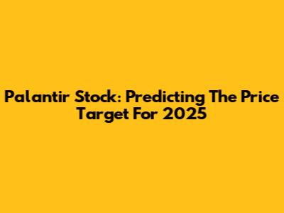 Palantir Stock: Predicting The Price Target For 2025