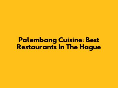 Palembang Cuisine: Best Restaurants In The Hague