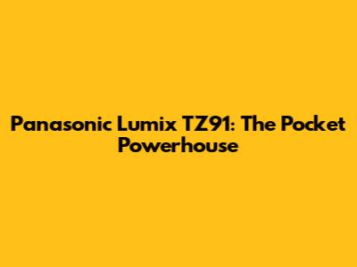 Panasonic Lumix TZ91: The Pocket Powerhouse