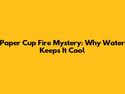 Paper Cup Fire Mystery: Why Water Keeps It Cool