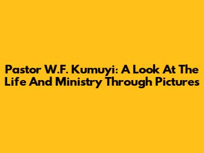 Pastor W.F. Kumuyi: A Look At The Life And Ministry Through Pictures