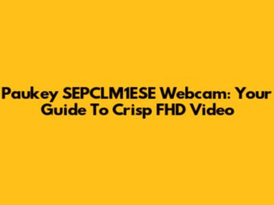 Paukey SEPCLM1ESE Webcam: Your Guide To Crisp FHD Video