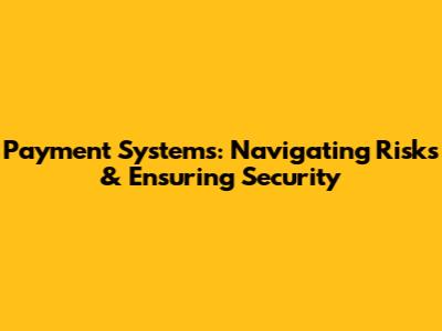 Payment Systems: Navigating Risks & Ensuring Security