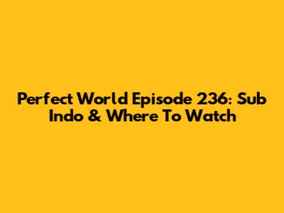 Perfect World Episode 236: Sub Indo & Where To Watch